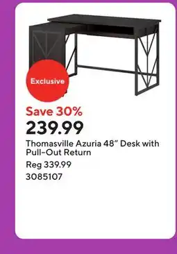 Staples Thomasville Azuria 48 Desk with Pull-Out Return offer