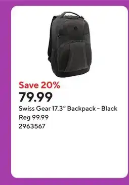 Staples Swiss Gear 17.3 Backpack - Black offer