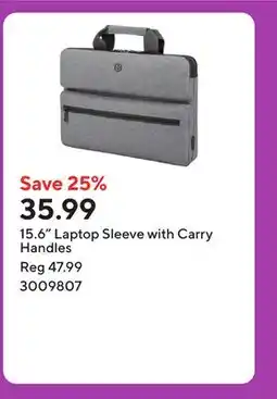 Staples 15.6 Laptop Sleeve with Carry Handles offer