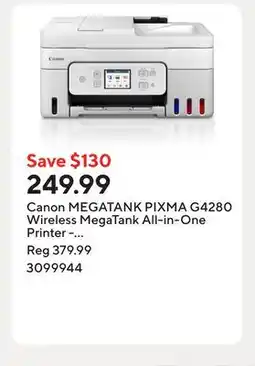 Staples Canon MEGATANK PIXMA G4280 Wireless MegaTank All-in-One Printer - White offer