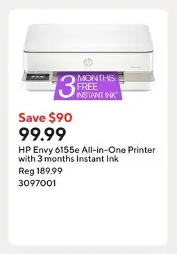 Staples HP Envy 6155e All-in-One Printer with 3 months Instant Ink offer