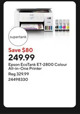 Staples Epson EcoTank ET-2800 Colour All-in-One Printer offer