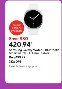 Staples Samsung Galaxy Watch8 Bluetooth Smartwatch - 40 mm - Silver offer