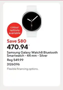 Staples Samsung Galaxy Watch8 Bluetooth Smartwatch - 44 mm - Silver offer