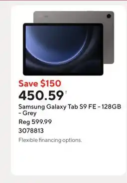 Staples Samsung Galaxy Tab S9 FE - 128GB - Grey offer