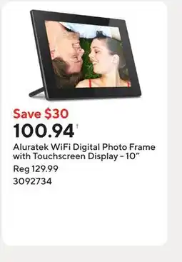 Staples Aluratek WiFi Digital Photo Frame with Touchscreen Display - 10 offer