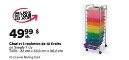 Michaels Chariot à roulettes de 10 tiroirs de Simply Tidy offer