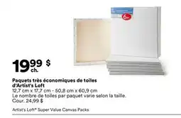 Michaels Paquets très économiques de toiles d'Artist's Loft offer
