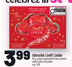 Metro CHOCOLAT LINDT LINDOR | LINDT LINDOR CHOCOLATE offer