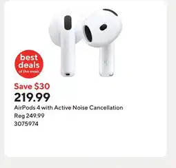 Staples AirPods 4 with Active Noise Cancellation offer