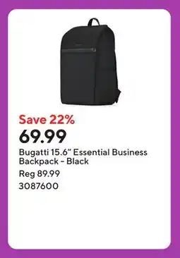 Staples Bugatti 15.6 Essential Business Backpack - Black offer