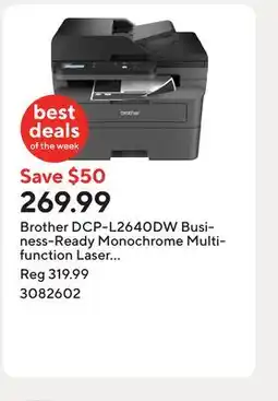 Staples Brother DCP-L2640DW Business-Ready Monochrome Multifunction Laser Printer offer