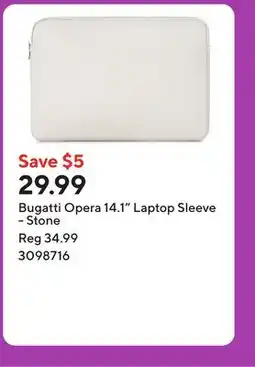 Staples Bugatti Opera 14.1 Laptop Sleeve - Stone offer