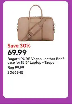 Staples Bugatti PURE Vegan Leather Briefcase for 15.6 Laptop - Taupe offer