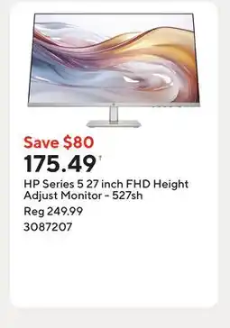 Staples HP Series 5 27 inch FHD Height Adjust Monitor - 527sh offer