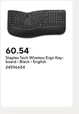 Staples Staples Tech Wireless Ergo Keyboard - Black - English offer