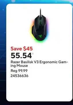 Staples Razer Basilisk V3 Ergonomic Gaming Mouse offer