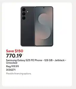 Staples Samsung Galaxy S25 FE Phone - 128 GB - Jetblack - Unlocked offer