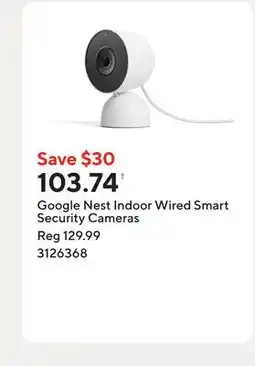 Staples Google Nest Indoor Wired Smart Security Cameras offer
