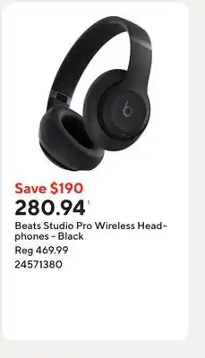 Staples Beats Studio Pro Wireless Headphones - Black offer