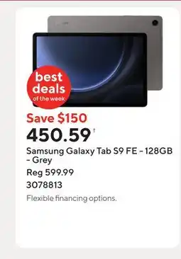 Staples Samsung Galaxy Tab S9 FE - 128GB - Grey offer