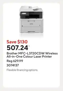 Staples Brother MFC-L3720CDW Wireless All-in-One Colour Laser Printer offer