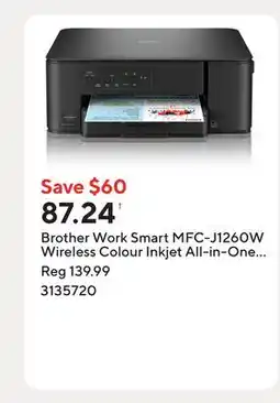 Staples Brother Work Smart MFC-J1260W Wireless Colour Inkjet All-in-One Printer offer