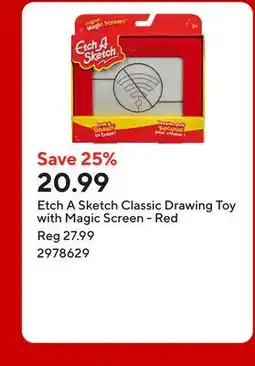 Staples Etch A Sketch Classic Drawing Toy with Magic Screen - Red offer