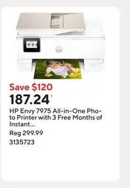Staples HP Envy 7975 All-in-One Photo Printer with 3 Free Months of Instant Ink offer