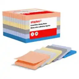 Staples Staples Lined Ultra Sticky Notes - 4 x 4 - Stardust Collection offer