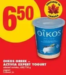No Frills Oikos greek activia expert yogurt offer