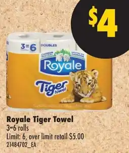 No Frills Royale Tiger Towel offer
