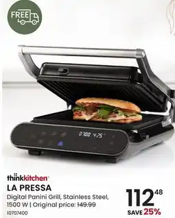 Stokes LA PRESSA Digital Panini Grill, Stainless Steel offer