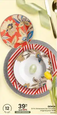 Stokes GENOA 12-Pc Dinnerware Set, Porcelain offer