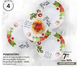 Stokes POMODORO Set of 4 Pasta Bowls or Pasta Serving Bowls offer