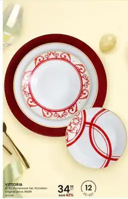 Stokes Vittoria 12-Piece Dinnerware Set, Porcelain offer