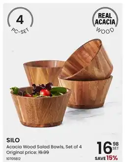 Stokes SILO Acacia Wood Salad Bowls, Set of 4 offer
