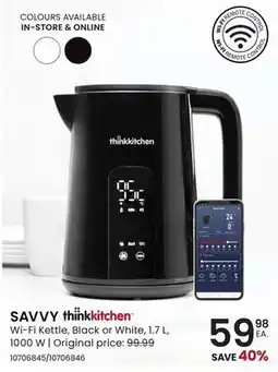 Stokes SAVVY Wi-Fi Kettle, Black or White offer