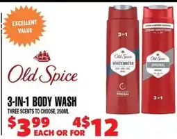 Len's Mill Stores OLD SPICE 3-IN-1 BODY WASH offer