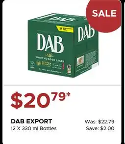 The Beer Store DAB EXPORT offer
