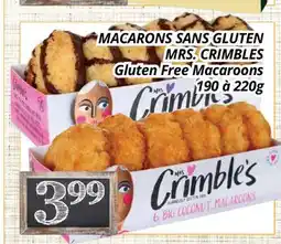 Supermarché PA MACARONS SANS GLUTEN MRS. CRIMBLES | Gluten Free Macaroons offer