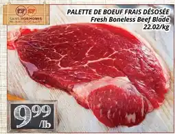 Supermarché PA PALETTE DE BOEUF FRAIS DÉSOSÉE | Fresh Boneless Beef Blade offer
