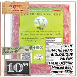 Supermarché PA BOEUF HACHÉ FRAIS BIOLOGIQUE VALENS | Fresh Organic Minced Beef offer