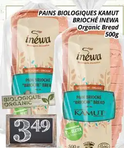 Supermarché PA PAINS BIOLOGIQUES KAMUT BRIOCHÉ INEWA | Organic Bread offer