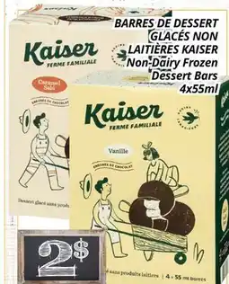 Supermarché PA BARRES DE DESSERT GLACÉS NON LAITIÈRES KAISER | Non-Dairy Frozen Dessert Bars offer