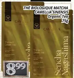 Supermarché PA THÉ BIOLOGIQUE MATCHA CAMELLIA SINENSIS | Organic Tea offer