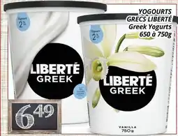 Supermarché PA YOGOURTS GRECS LIBERTÉ | Greek Yogurts offer