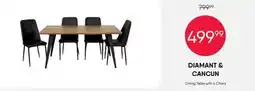 Meubles RD Diamant et cancun - Table with 4 Chairs - Black offer