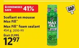 Home Hardware Max Fill foam sealant offer