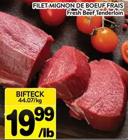 Supermarché PA FILET MIGNON DE BOEUF FRAIS | Fresh Beef Tenderloin offer
